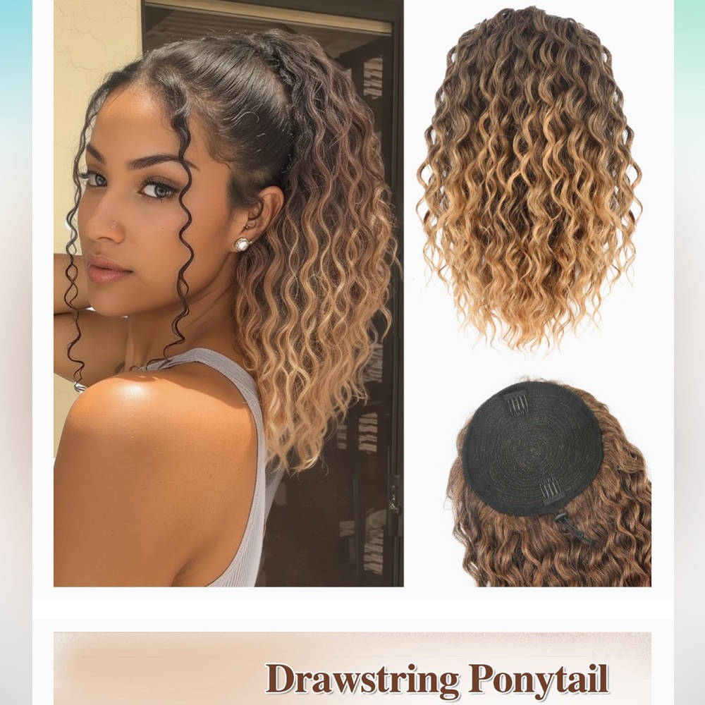 Brand New! Curly Ponytail Extension Drawstring Ponytail 12 inch